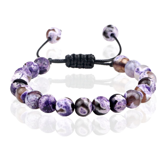 Memphis Dames Armband 8mm Kralen - Purple Fire 1 Memphis Dames Armband 8mm Kralen - Purple Fire