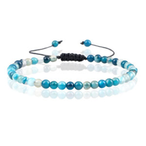 Memphis Fire Armband Natuursteen Kralen - Blue Striped