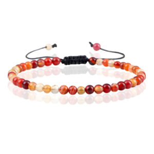 Memphis Fire Armband Natuursteen Kralen - Red Striped