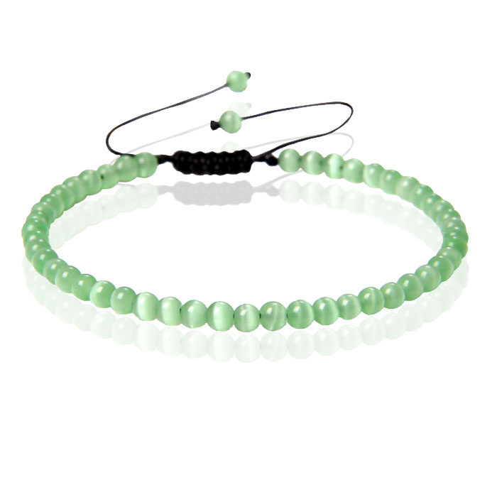 Memphis No.1 Armband - 4mm Green Cat Eye 1 Memphis No.1 Armband - 4mm Green Cat Eye