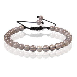 Memphis No.2 Natuursteen Armband Dames - 6mm Grijze Agaat