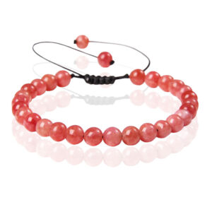 Memphis No.2 Natuursteen Armband Dames - 6mm Red Angle