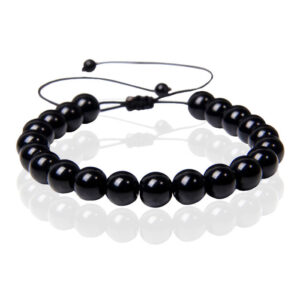 Memphis No.3 Dames Armband - 8mm Black Glass