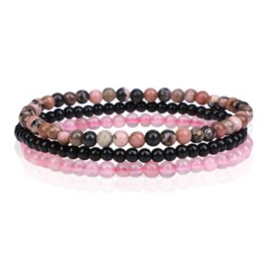 Memphis Stacked Dames Armbanden set - Pink-17cm