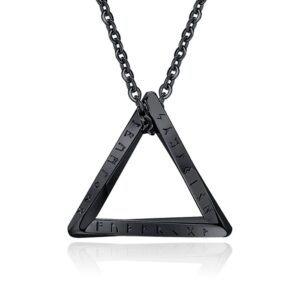 Mendes Nordic Heren Ketting - Rune Triangle Black