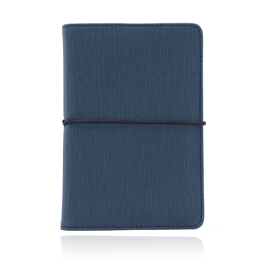 Paspoort Cover met elastiek - PU Leer Donker Blauw 1 Paspoort Cover met elastiek - PU Leer Donker Blauw