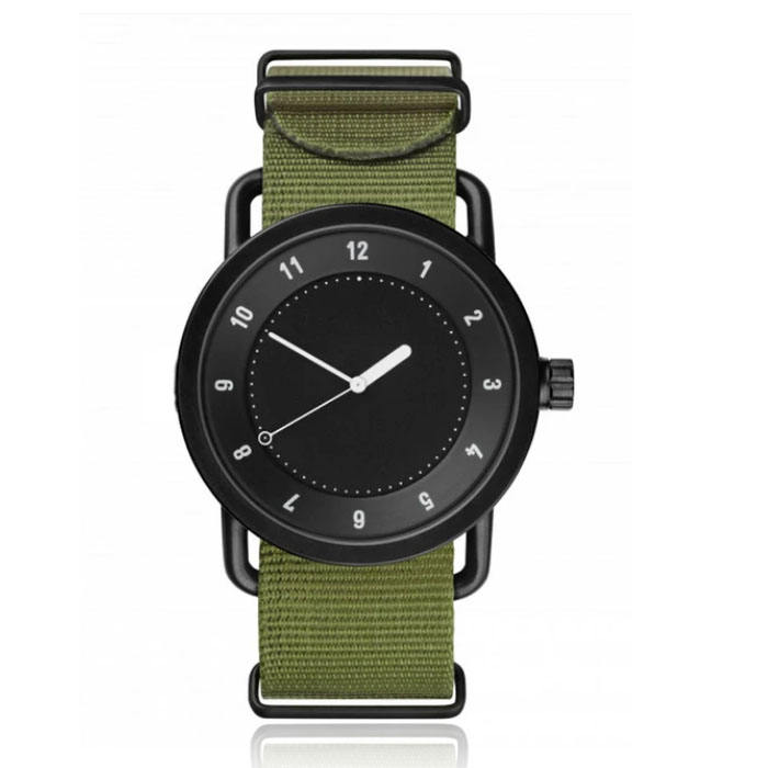 Retro Herenhorloge van LGT JWLS met Nylon Canvas Band Groen 1 Retro Herenhorloge van LGT JWLS met Nylon Canvas Band Groen