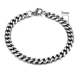 Stalen heren armband LGT JWLS Gourmet schakel Vintage 7mm-19cm