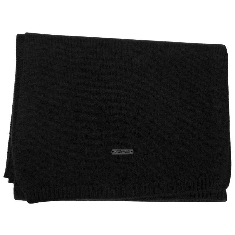 Stone Valley Zwarte Sjaal van Kasjmier en Wol voor Dames en Heren 1 Stone Valley Zwarte Sjaal van Kasjmier en Wol voor Dames en Heren