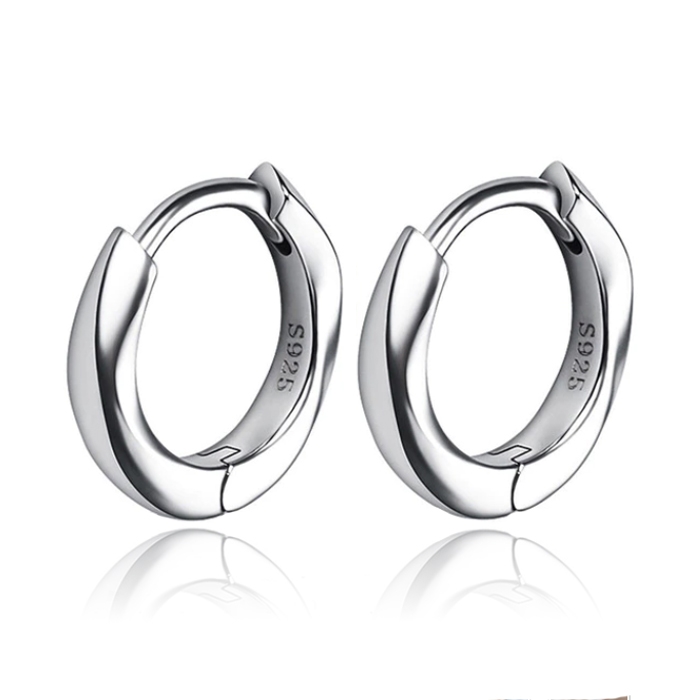 Tom Jaxon Heren Oorbellen - Twist Zilver-9mm 1 Tom Jaxon Heren Oorbellen - Twist Zilver-9mm