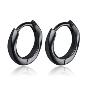 Tom Jaxon Heren Oorbellen - Twist Zwart-9mm