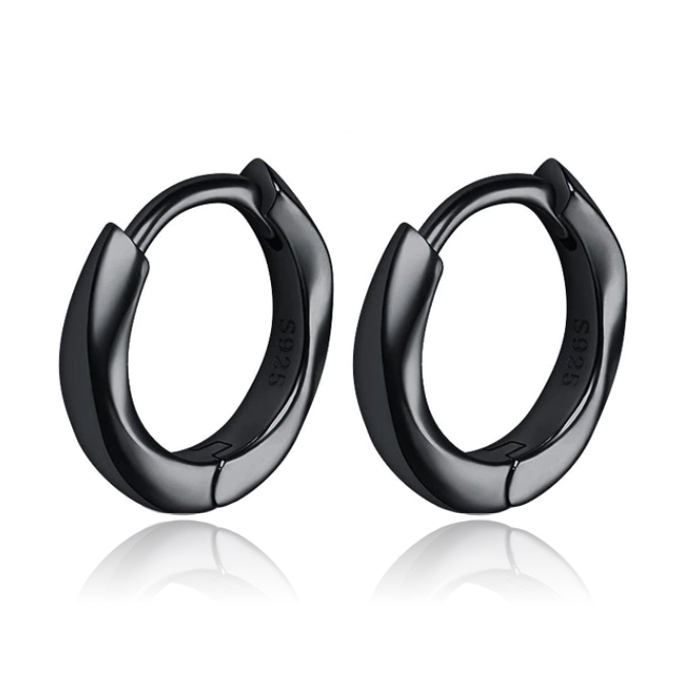 Tom Jaxon Heren Oorbellen - Twist Zwart-9mm 1 Tom Jaxon Heren Oorbellen - Twist Zwart-9mm