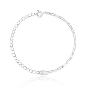 Verfijnde Elenza Zilveren Armband met Zirkonia - Subtiele Luxe voor Dames