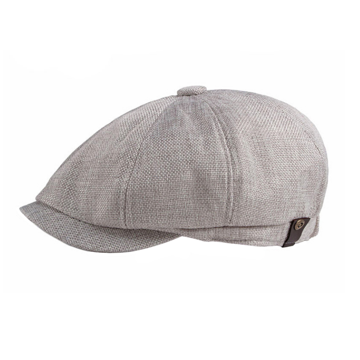 Vintage Stijl Lichtgrijze Katoenen Baret voor Heren 1 Vintage Stijl Lichtgrijze Katoenen Baret voor Heren
