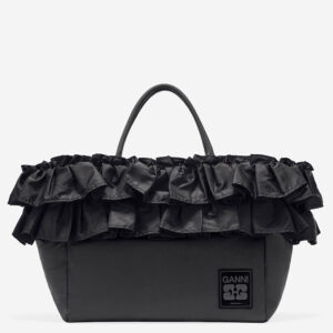 Ganni shopper XXL Ruffle A7188 black
