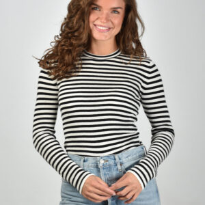 Lisa Yang top Vivian Stripes 2025408 salt/noir stripes