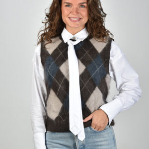 Lisa Yang trui Yasmin 2025516 wood/night fall/sand/cream argyle brushed WN