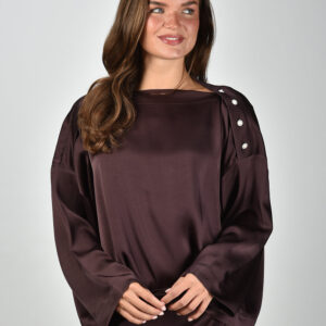 Sea Me Happy top Pamela Satin brownie