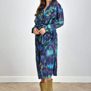 Marant Etoile jurk Nesly PRO0335FA-B1J07E blue/green