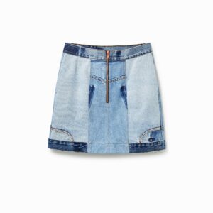 Upcycling denim minirok - BLUE - L