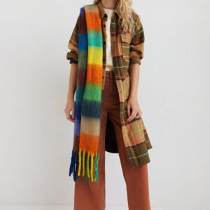 Lange geruite jas - BROWN - L