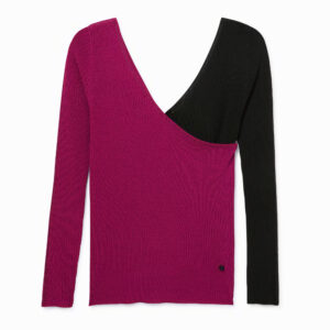 Slim fit trui met V-hals - BLACK - L