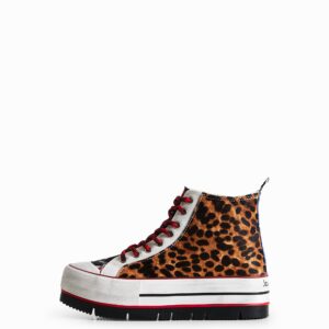 Hoge sneakers met plateauzool en dierenprint - MATERIAL FINISHES - 40