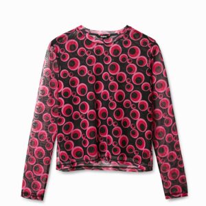 T-shirt met tule en cirkels - RED - L