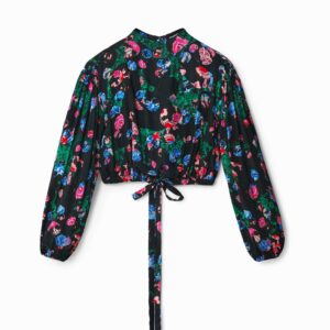 Gebloemde cropped blouse M. Christian Lacroix - BLACK - XS