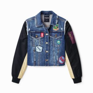 Hybride denim bomberjack - BLUE - L