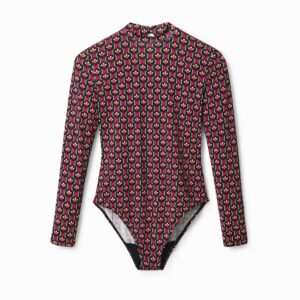Body met geometrische retro-print - RED - S