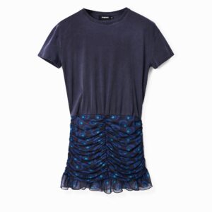 Korte tweedelige jurk - BLUE - S