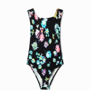 Geribde body met schouderbandjes - BLACK - XS