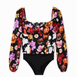 Gebloemde body M. Christian Lacroix - BLACK - L