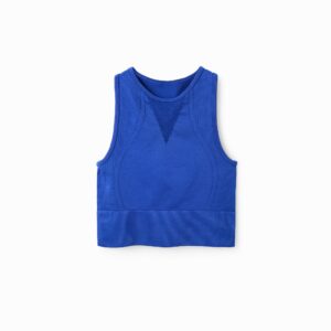 Korte elastische sporttop - BLUE - S