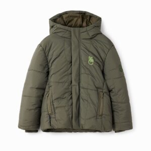 Gewatteerd jack met capuchon - GREEN - 9/10