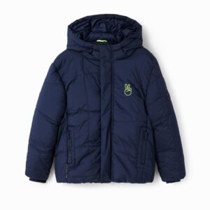 Gewatteerd jack met capuchon - BLUE - 13/14