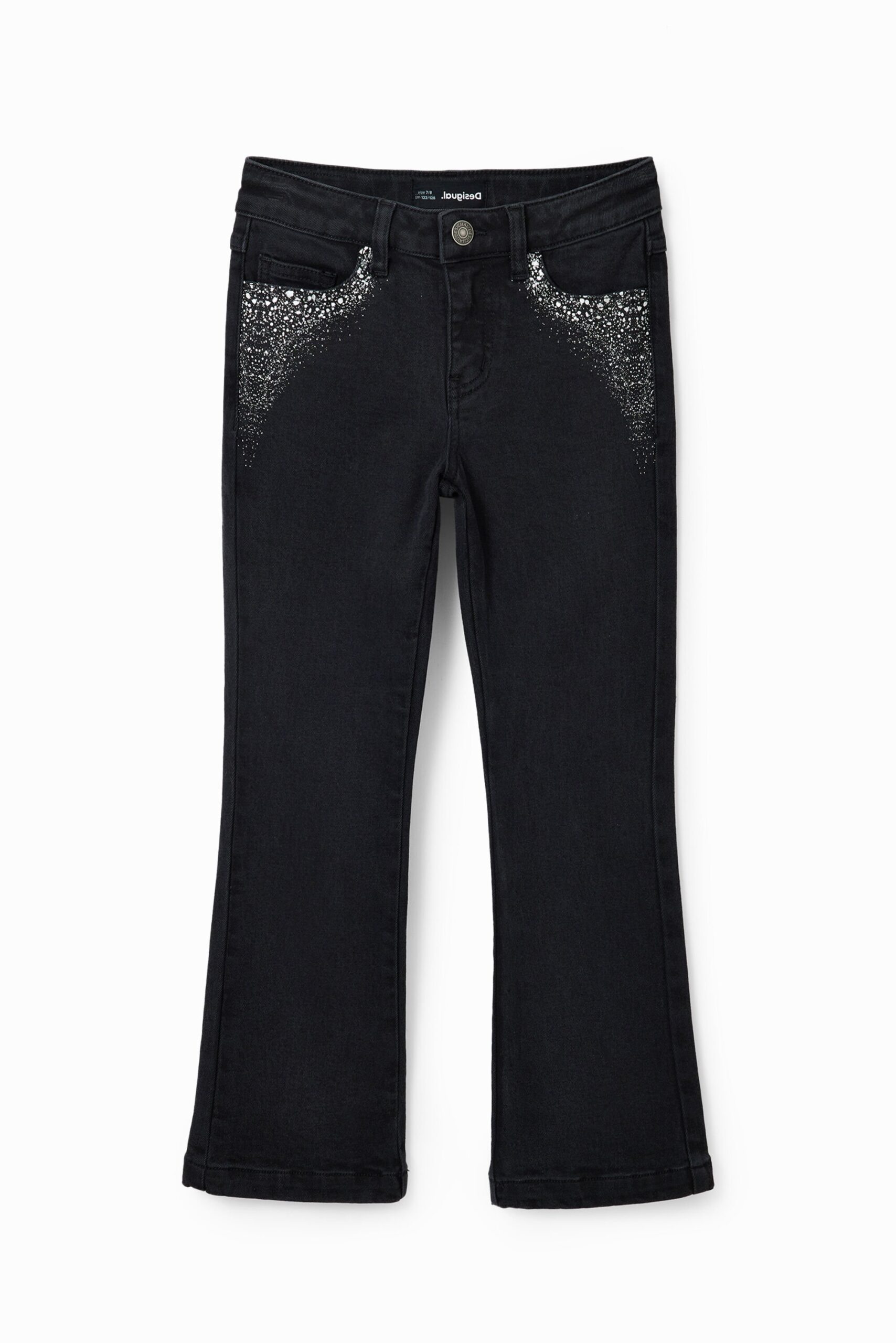 Glimmende flared jeans - BLACK - 7/8