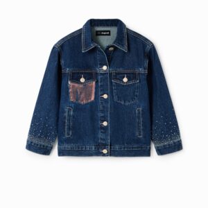 Denim truckerjack met hart - BLUE - 5/6