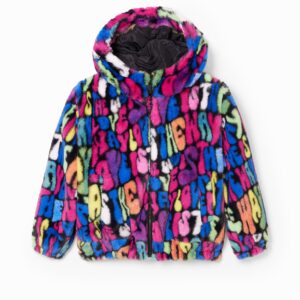 Veelkleurig jack van imitatiebont - MATERIAL FINISHES - 11/12