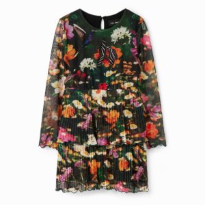 Jurk met tule en bloemen - GREEN - 11/12