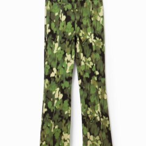 Flared broek met camouflage - GREEN - XL