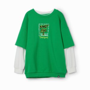 Dubbel T-shirt graffiti - GREEN - M