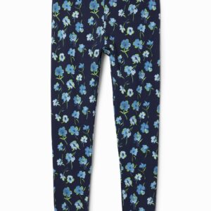 Lange legging met bloemen - BLUE - L