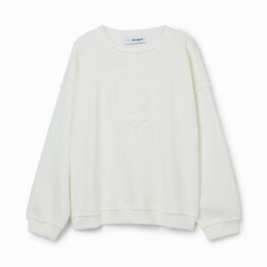 Sweatshirt logo reliëf - WHITE - M