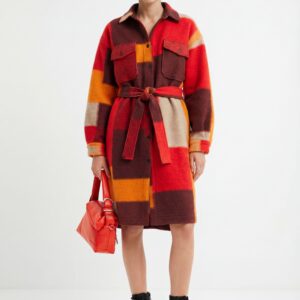 Geruite overhemdjas - ORANGE - XL