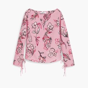 Bloemenblouse - RED - XS