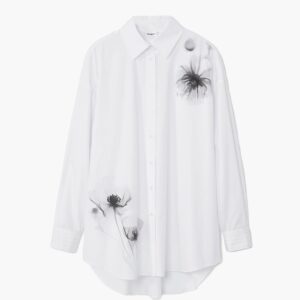 Bloezen met klaproosprint - WHITE - L/XL