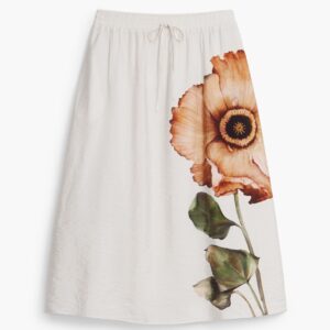 Bloemen midi-rok - BLACK - S