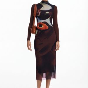 Multipositionele midi-jurk - MATERIAL FINISHES - XL